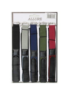 Allure Assorted Colours Velcro Watch Straps - 20mm