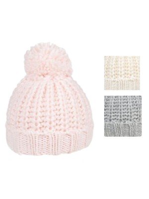 Babies Chunky Knitted Bobble Hat