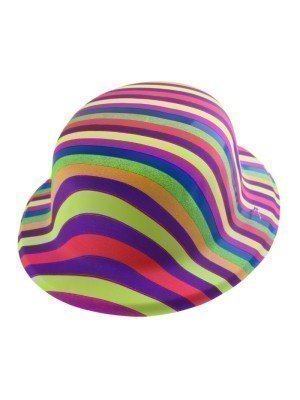 Adults Rainbow Bowler Hat - One Size 