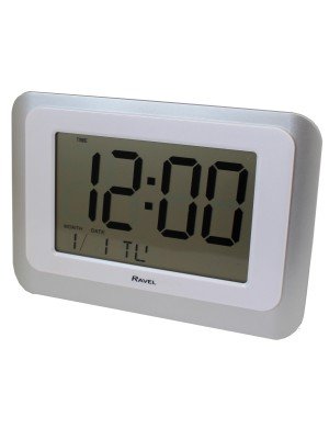 Wholesale Ravel Wall / Desk Jumbo Digital Alarm Clock - Silver