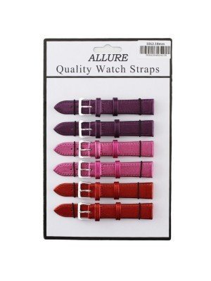 Allure Leather Metallic Watch Straps - Assorted Colours - 18mm