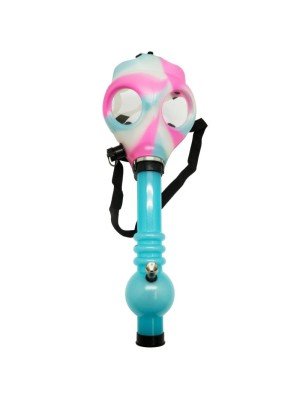 Wholesale Acrylic W-Pipe With Glow In The Dark Gas Mask 