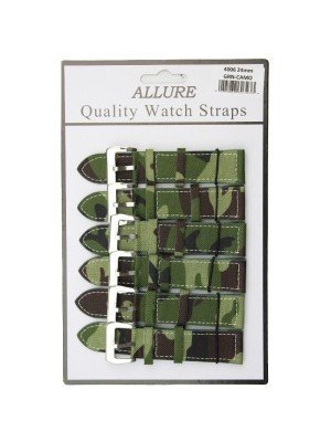 Wholesale Green Camo Military Nylon Watch Straps - 24mm