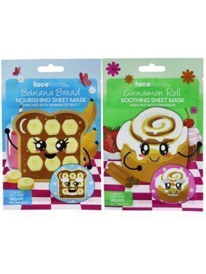 Wholesale Face Facts Banana Bread & Cinnamon Roll Printed Sheet Masks - Assorted 