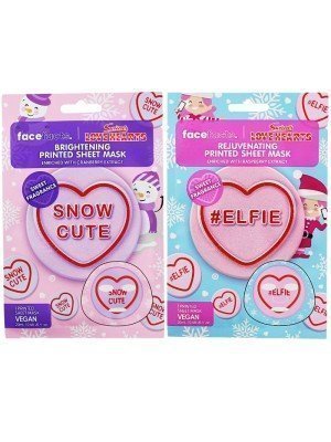 Wholesale Face Facts Love Hearts Snow Cute & Elfie Printed Sheet Masks - Assorted 