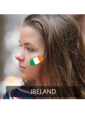 wholesale Ireland Flag Face Sticker - Pack of 2 Stickers 