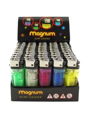 Wholesale Magnum Flint Lighters - Assorted Colours 