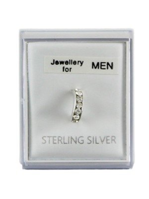 Wholesale Men's Sterling Silver Half Hoop Earring 8mm