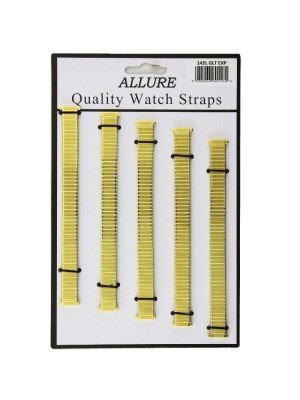 Allure Gold Expander Watch Straps - Asst. Designs (12mm)