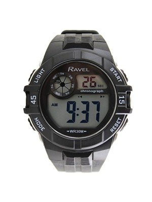 Wholesale Ravel Men's 3ATM Digital Sports Watch - Black 