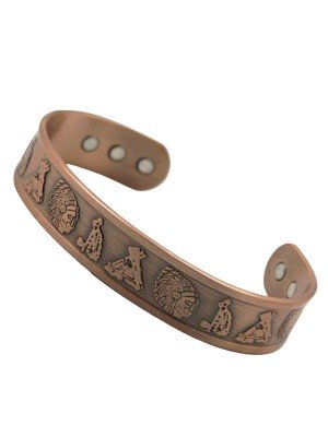 Wholesale Magnetic Copper Bangle - Indian Tribe Design (One Size) 