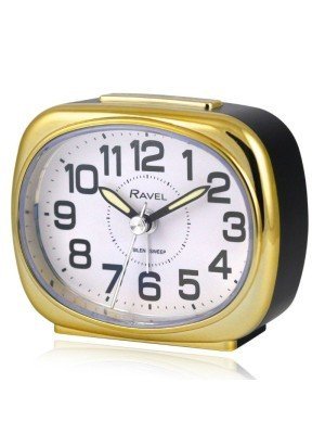 Wholesale Small Quartz Alarm Clock- Black/Gold 