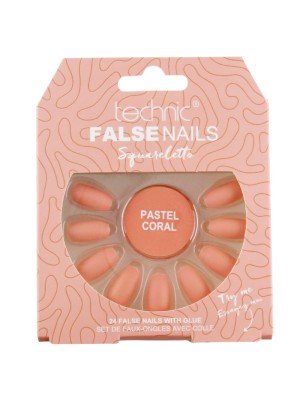 Wholesale Technic False Nails Squareletto - Pastel Coral 