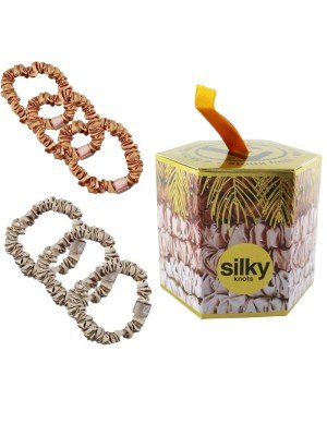 Wholesale W7 Silky Knots - 6 Skinny Diamante Silk Hair Scrunchies 