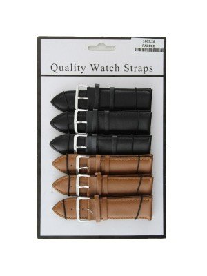 Wholesale Allure Premium Padded Leather Watch Straps - Asst 28mm