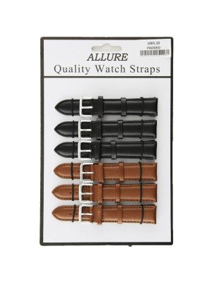 Allure Premium Padded Leather Watch Straps - Asst. 20mm