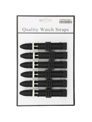 Wholesale Allure Divers Replacement Silicone Watch Straps-Black 18mm