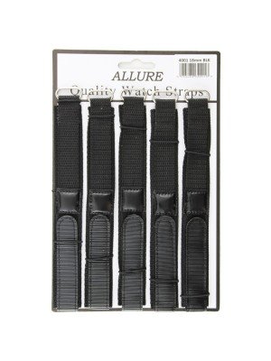 Wholesale Allure Black Velcro Watch Straps - 18mm
