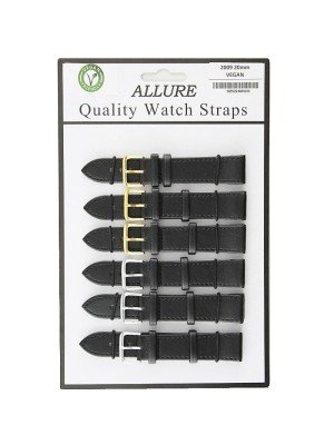 Wholesale Allure Plain Vegan Friendly Watch Straps - Assorted Colours - 20mm 