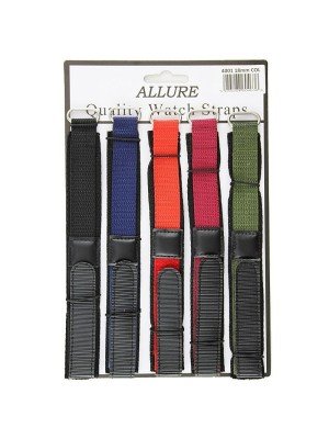 Allure Assorted Colours Velcro Watch Straps - 18mm