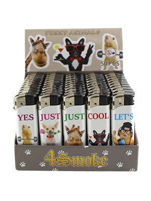 Wholesale 4SMK Funny Animal Design Electronic Lighters - Assorted 