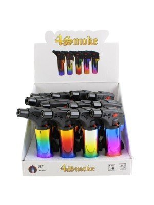 Wholesale 4Smk Rainbow Jet Flame Lighters - Assorted