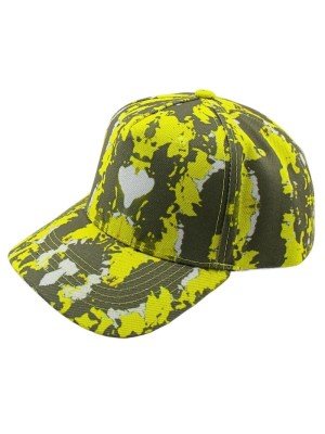 Wholesale Adults 6 Panel Tie-Dye Baseball Cap - Green & Yellow