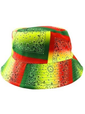 Wholesale Adults Bucket Hat Rasta Paisley Design