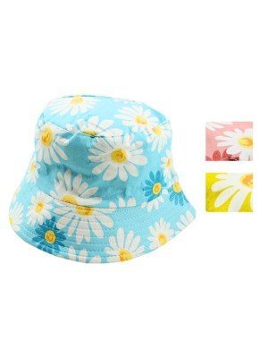 Wholesale Adults Reversible Bucket Hat Multi Flower Design - Assorted Colours