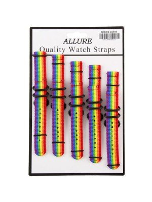 Wholesale Allure Rainbow Design Velcro Watch Straps - 18mm