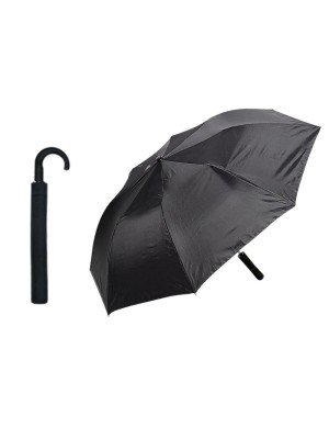 Wholesale Black Automatic Compact Umbrella With J Handle