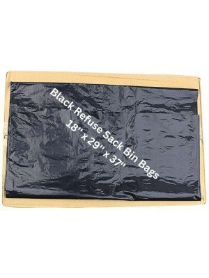 Wholesale Black Refuse Sack Bin Bags 18'' x 29'' x 37'' (200 pcs)