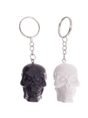 Wholesale Black & White Skull Keyring