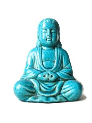 Wholesale Ceramic Turquoise Buddha Statue Crackled Glaze