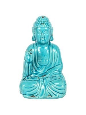 Wholesale Ceramic Turquoise Thai Buddha Sitting Crackled Glaze - Large