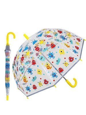 Wholesale Children's Monster Print Clear Dome Umbrella 