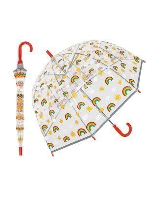 Wholesale Children's Rainbow Pattern Clear Dome Umbrella