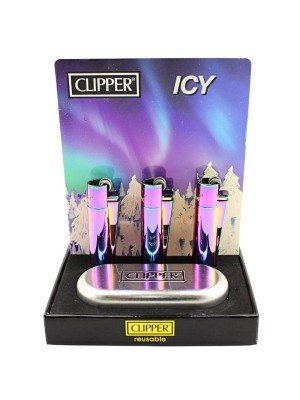 Wholesale Clipper Flint Reusable Lighters With Gift Case - Icy 