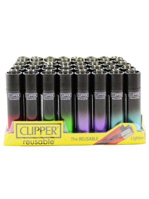 Wholesale Clipper Reusable Lighters 'Black Crystal' Design - Assorted 