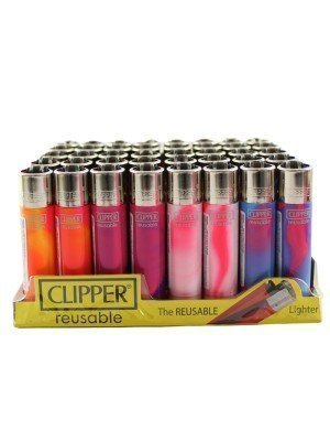 Wholesale Clipper Reusable Lighters 'Pink Nebula' Design - Assorted 