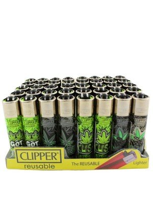 Wholesale Clipper Lighters "Graffiti Leaves" Design - Assorted 