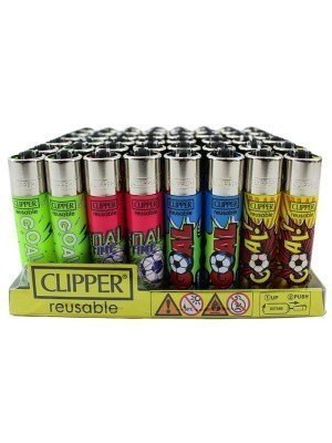 Wholesale Clipper Reusable Lighters "Victory's Goal" Design - Assorted 