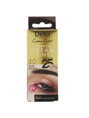 Wholesale Delia Eyebrow Cream Tint With Argan Oil - 3.0 Dark Brown 