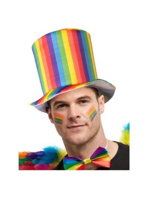 Wholesale Deluxe Pride Rainbow Stripe Top Hat