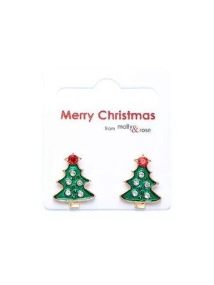 Wholesale Diamante Christmas Tree Earrings