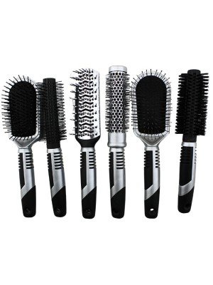 Wholesale Dimples Silver Hair Brushes - Assorted Designs 