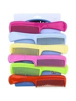 Wholesale Duralon Large Hair Comb with Handle - Assorted 
