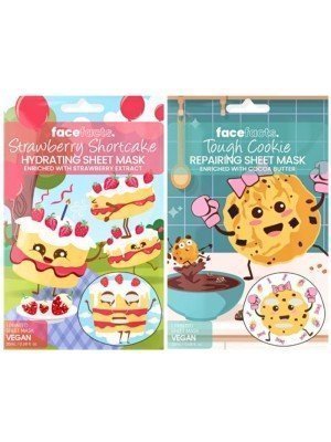 Wholesale Face Facts Srawberry Shortcake & Tough Cookie Printed Sheet Masks 