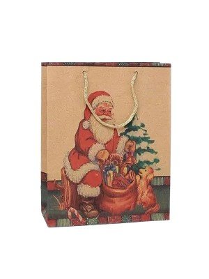 Wholesale Father Christmas Print Gift Bag 