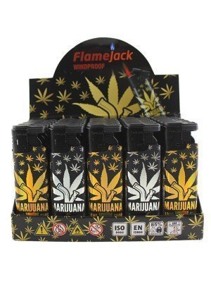 Wholesale Flamejack Windproof Gold/Silver Leaf Design Lighters - Assorted 